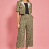 Bottoms * | English Factory Premium Tweed Culottes Yellow/Black