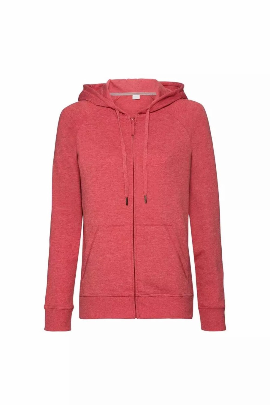 Sweatshirts & Sweaters * | Russell Womens/Ladies Hd Zipped Hood Sweatshirt ( ) Red Marl