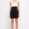 Dresses * | Endless Rose Color Block Mini Dress Ivory/Black