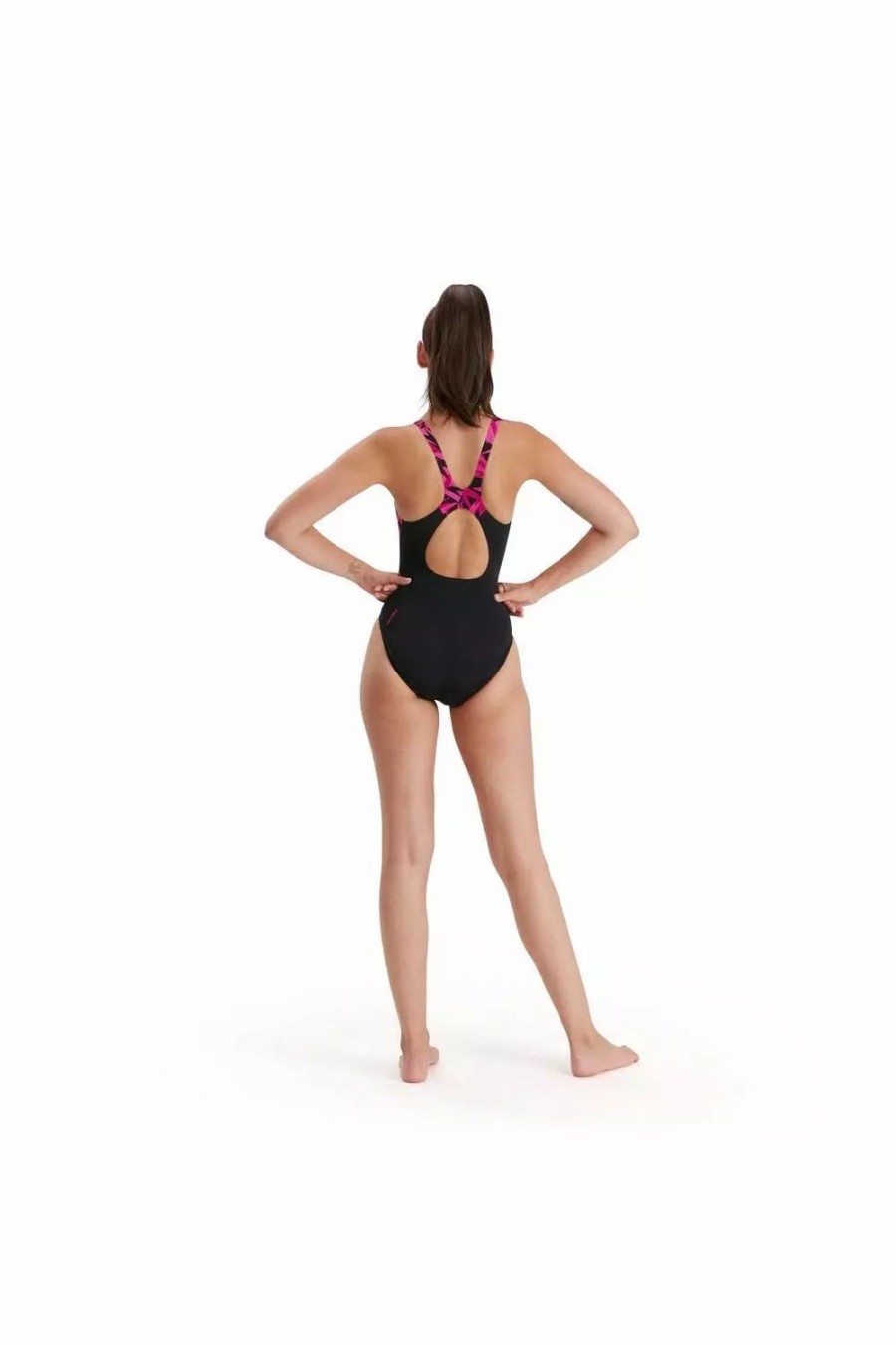 Swimwear * | Speedo Womens/Ladies Hyperboom Splice Eco Endurance, One Piece Bathing Suit Black/Pink