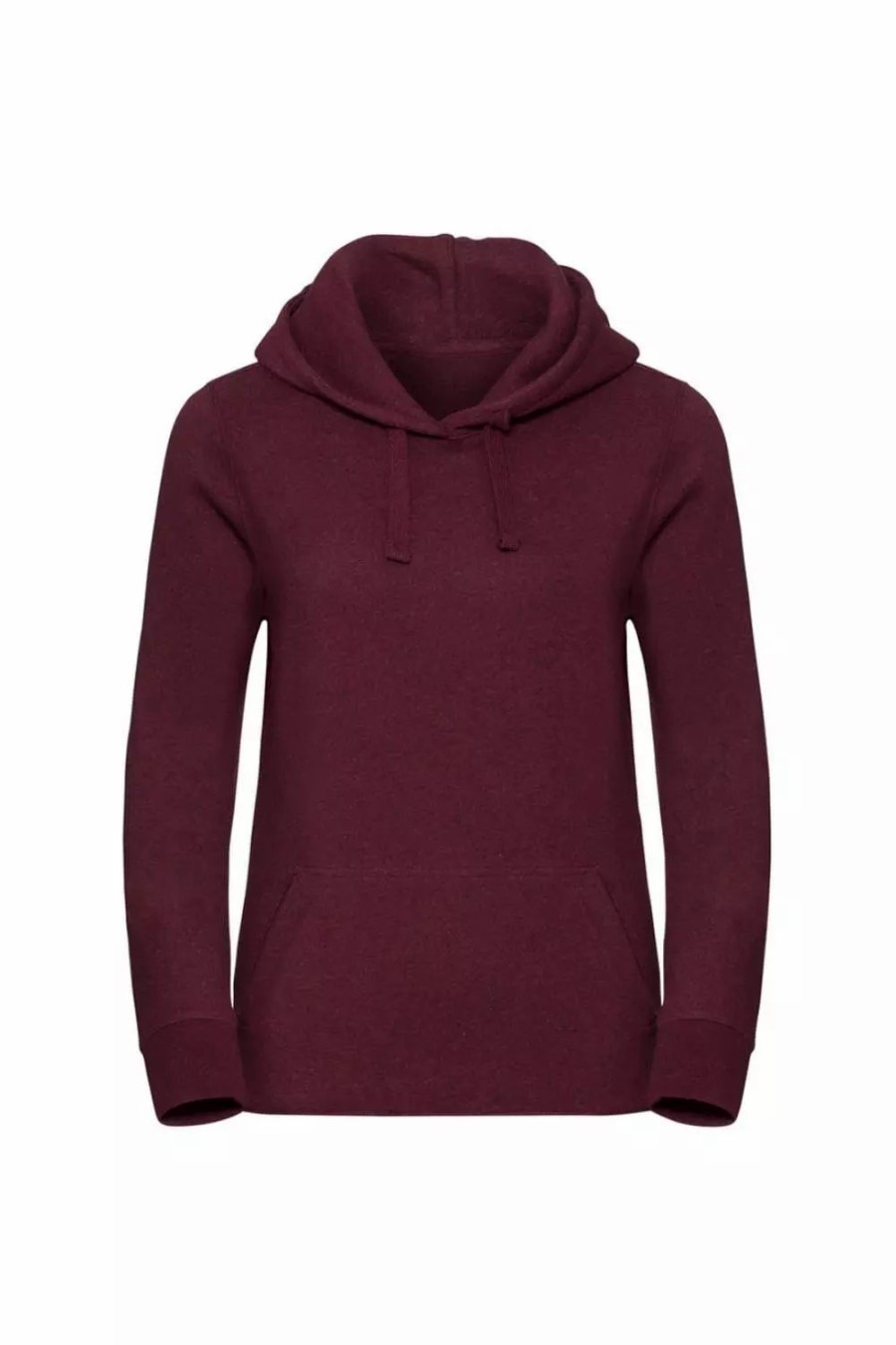 Sweatshirts & Sweaters * | Russell Ladies Authentic Melange Hoodie ( ) Burgundy Melange