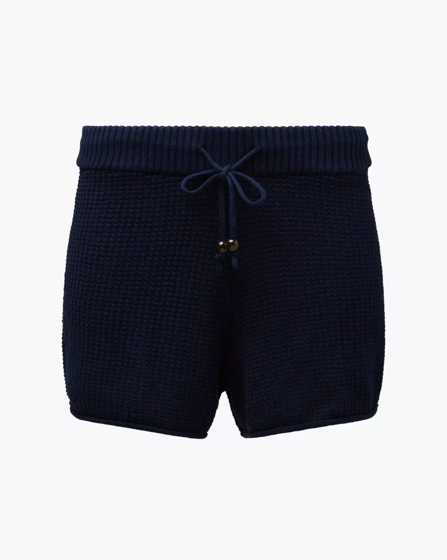 Bottoms * | Onia Cotton Waffle Sweater Pull On Short Deep Navy