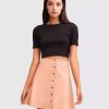 Skirts * | Belle & Bloom Into The Woods Leather Mini Skirt Blush