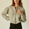 Sweatshirts & Sweaters * | Crescent Lisa Jacquard Trim Cardigan Sweater