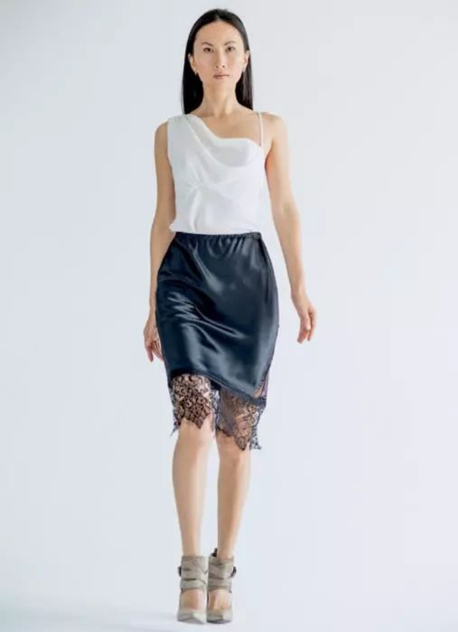 Skirts * | Lahive Hematite Bias Skirt Black