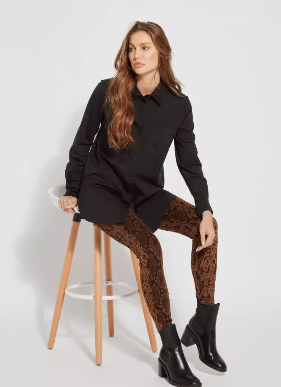 Bottoms * | Lysse Jacquard Laura Legging Bronze Snake