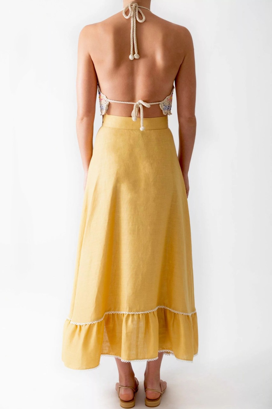 Skirts * | Miguelina Marika Linen Skirt Turmeric