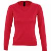 Sweatshirts & Sweaters * | Sols Womens/Ladies Galaxy V Neck Sweater ( ) Red