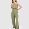 Bottoms * | Belle & Bloom State Of Play Wide Leg Pant Army Green