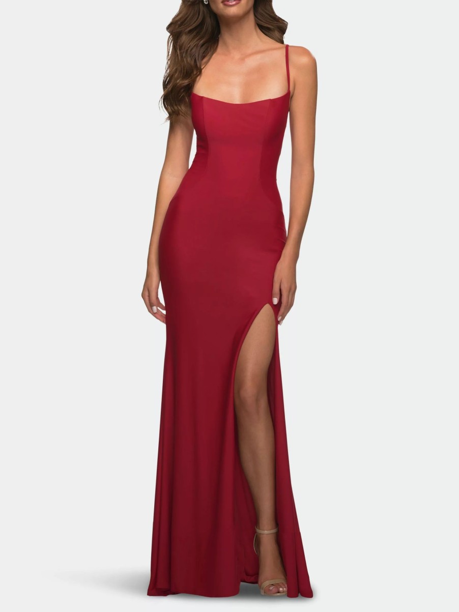 Dresses * | La Femme Ong Prom Dress In Luxurious Jersey With Slit