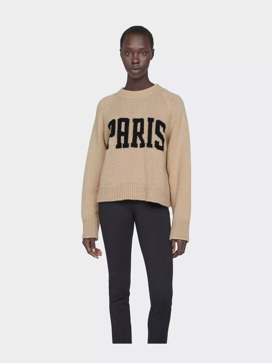 Sweatshirts & Sweaters * | Anine Bing Kendrick Sweater University Paris Light Camel