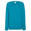 Sweatshirts & Sweaters * | Of The Loom Fruit Of The Loom Ladies Fitted Lightweight Raglan Sweatshirt Azure Blue