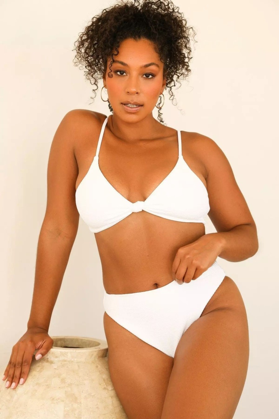 Swimwear * | Dippin Daisy'S Zen Top White Waffle