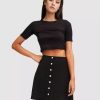 Skirts * | Belle & Bloom Into The Woods Leather Mini Skirt Black