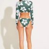 Swimwear * | Vitamin A Gemma Ruched Bottom Full Coverage Aloe Bloom Print