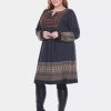 Sweatshirts & Sweaters * | White Mark Plus Size Atarah Embroide Sweater Dress