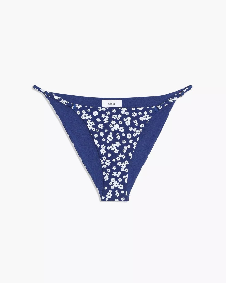 Swimwear * | Onia Hannah Bikini Bottom New Blue White Field Floral