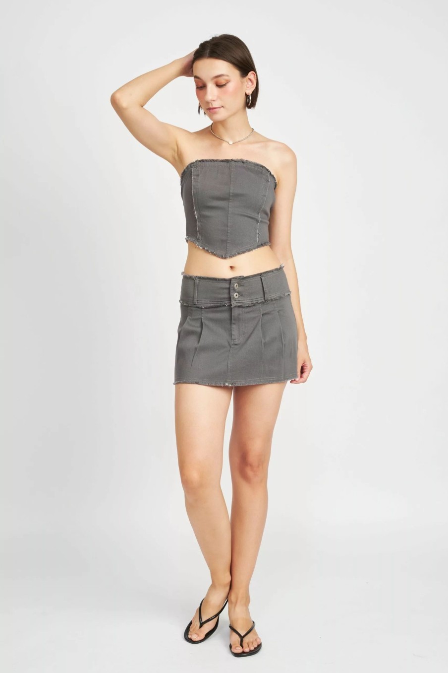 Skirts * | Emory Park Mabel Mini Skirt Dark Grey