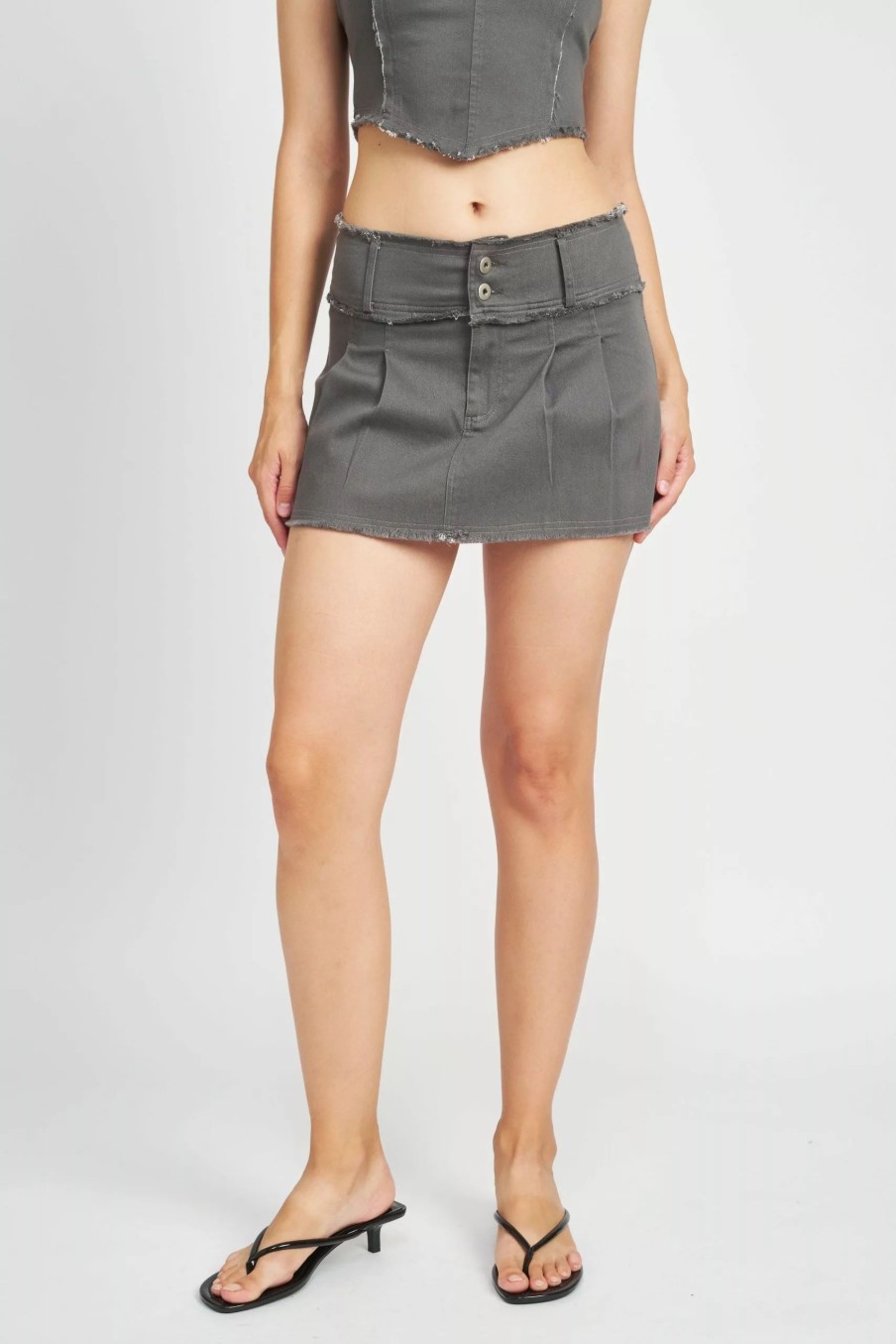 Skirts * | Emory Park Mabel Mini Skirt Dark Grey