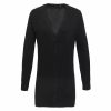 Sweatshirts & Sweaters * | Premier Womens/Ladies Longline V Neck Knitted Cardigan Black