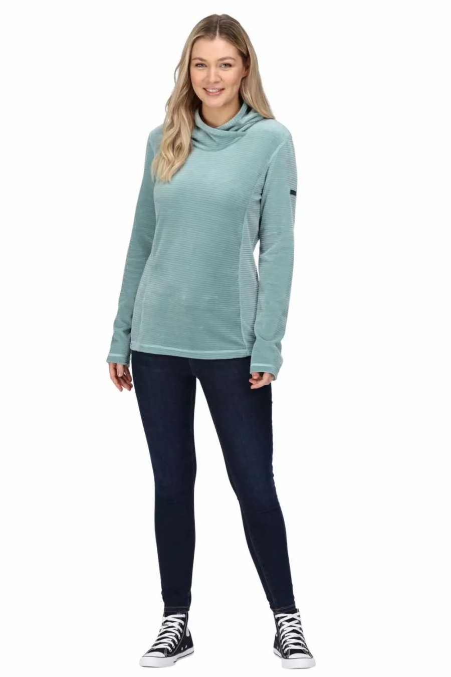 Sweatshirts & Sweaters * | Regatta Womens/Ladies Kyrielle Ribbed Velour Hoodie Ivy Moss