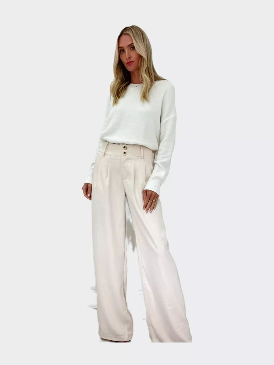 Bottoms * | Six Fifty Hannah Trouser Eggshell