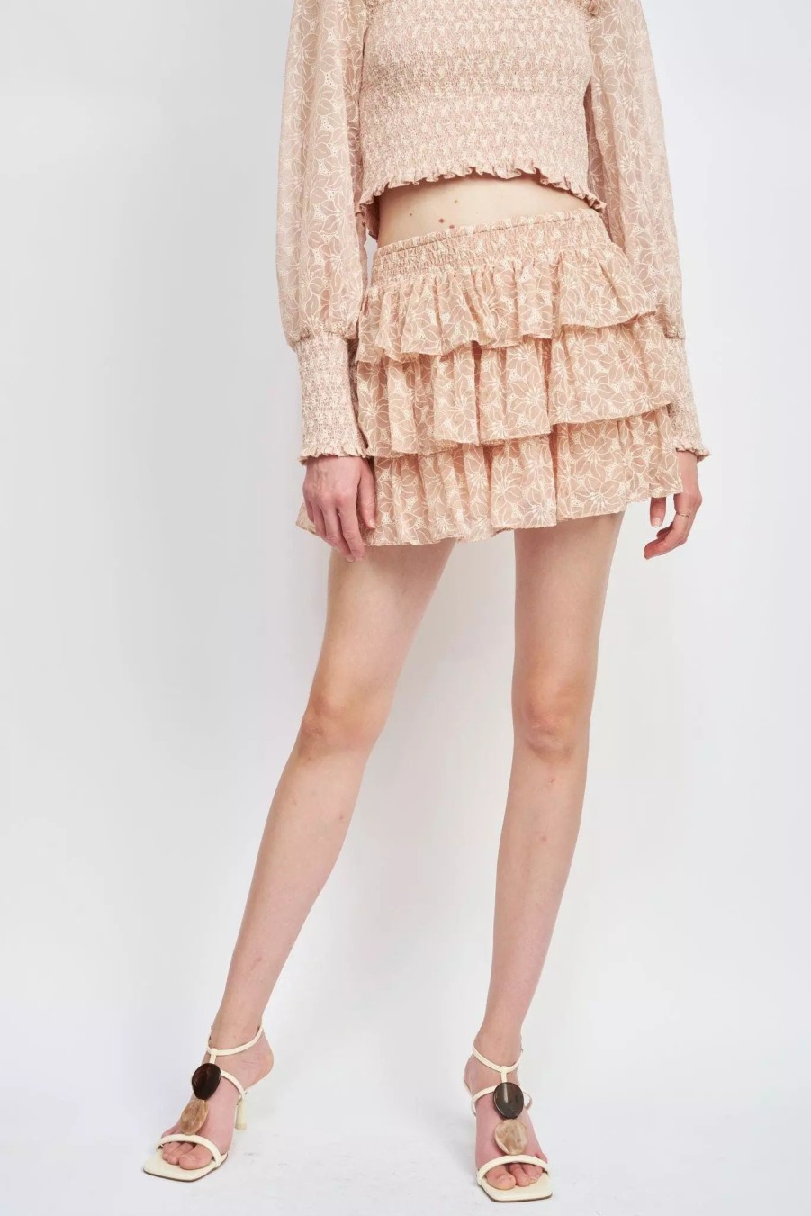 Skirts * | En Saison Alaia Mini Skirt Light Pink