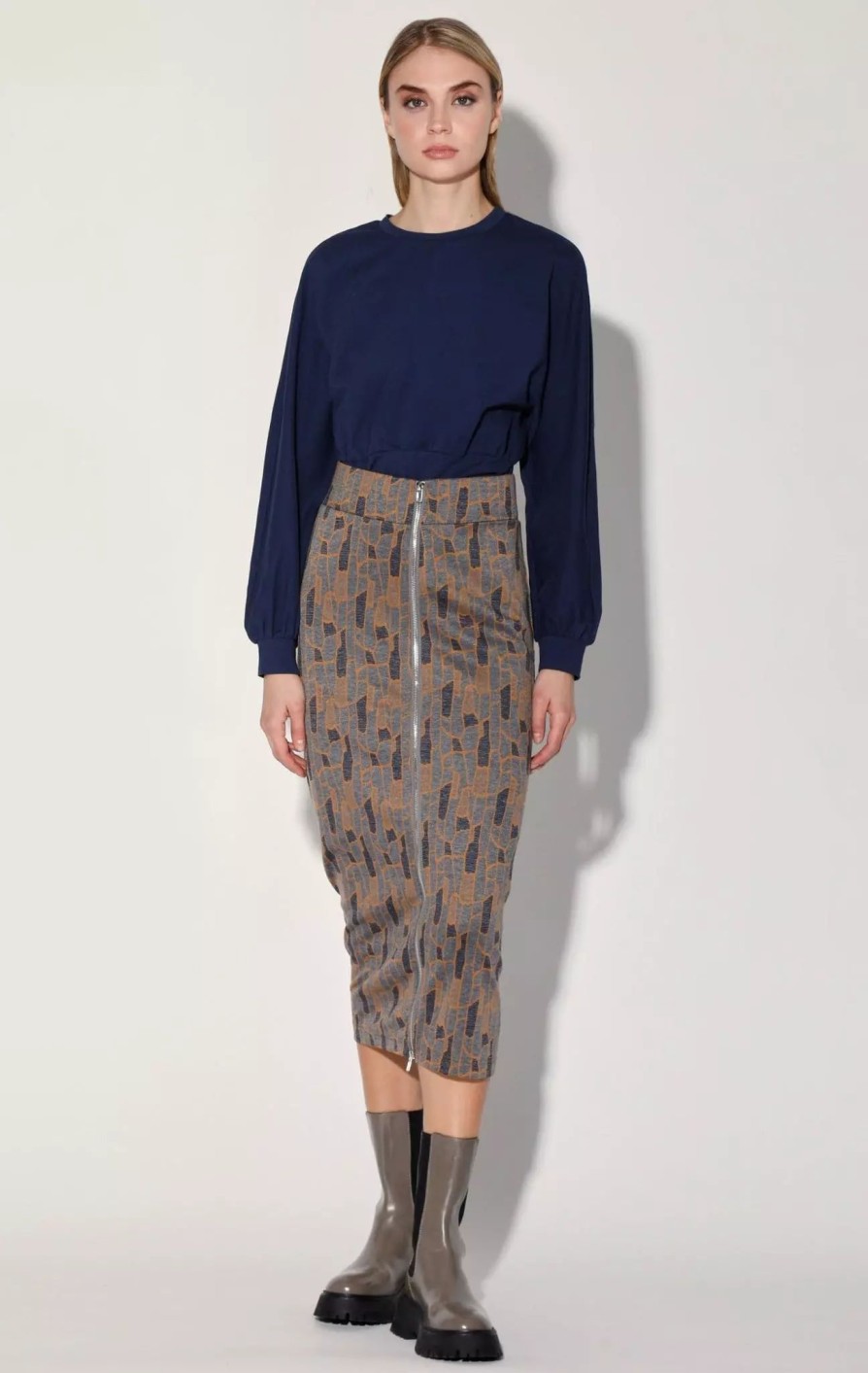 Skirts * | Walter Baker Ruthie Skirt Grey Tan