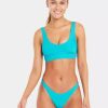 Swimwear * | Vitamin A Sienna Tank Turquoise Shiny Ecorib