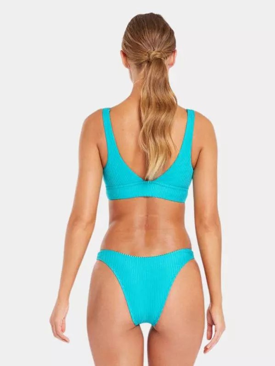 Swimwear * | Vitamin A Sienna Tank Turquoise Shiny Ecorib