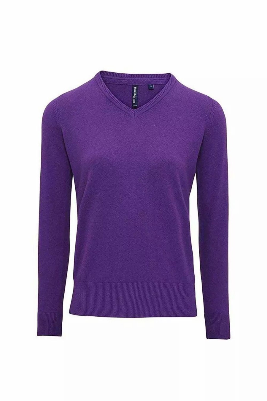 Sweatshirts & Sweaters * | Asquith & Fox Womens/Ladies V-Neck Sweater Purple Heather