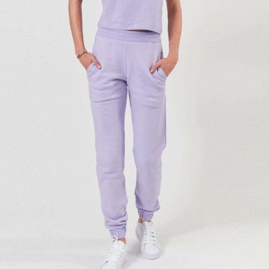 Bottoms * | Lezat Melody Embossed Logo 3-Pocket Sweatpant Pants Lavender