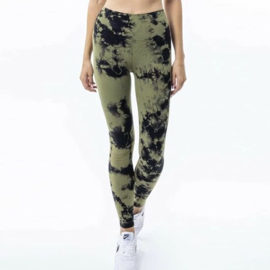 Bottoms * | Lezat Dani Organic Cotton Legging Leggings Army Tie Dye