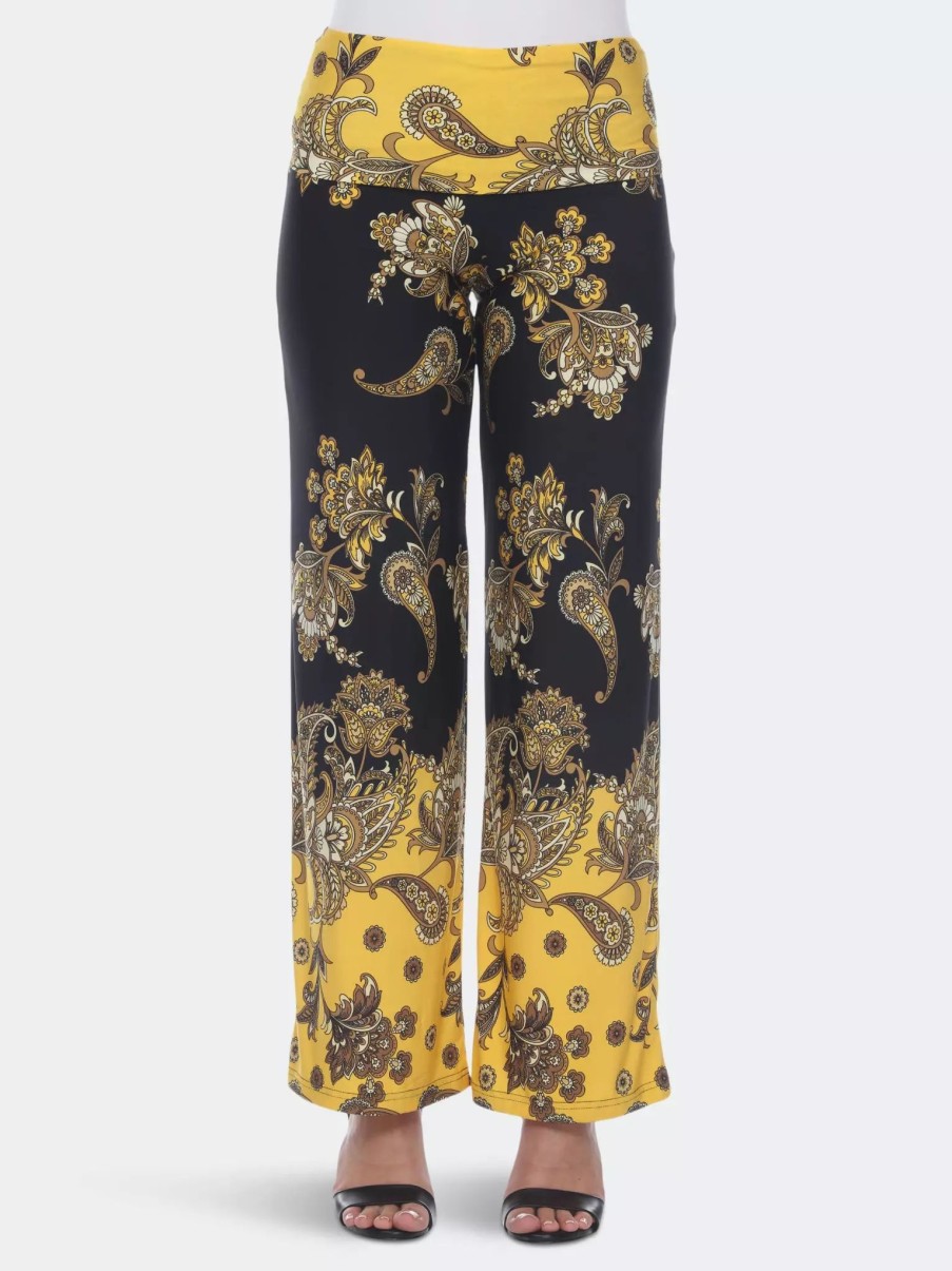 Bottoms * | White Mark Floral Paisley Printed Palazzo Pants