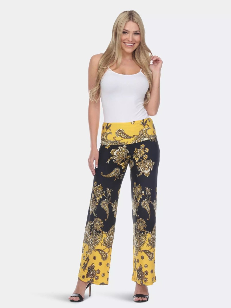 Bottoms * | White Mark Floral Paisley Printed Palazzo Pants