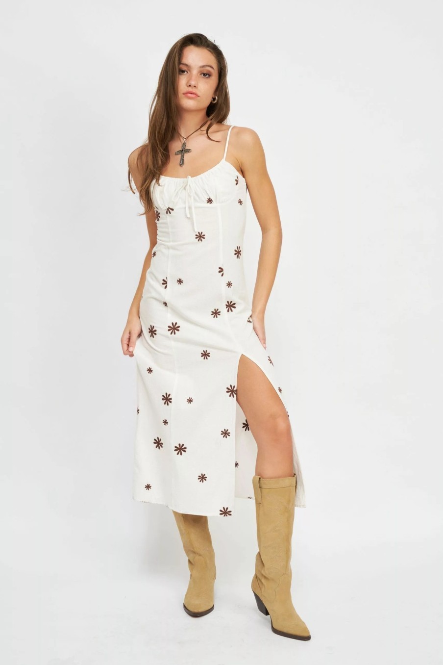 Dresses * | Emory Park Hannah Midi Dress Off-White