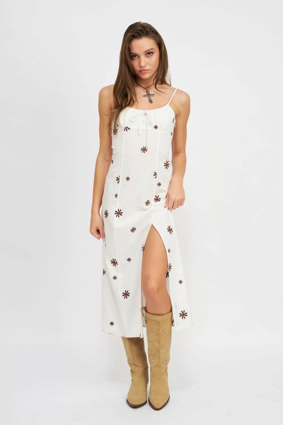 Dresses * | Emory Park Hannah Midi Dress Off-White