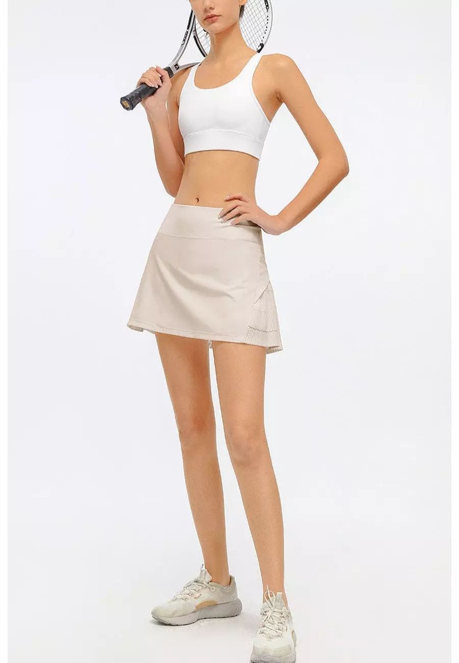 Skirts * | Anna-Kaci Back Pleated Lined Tennis Skirt