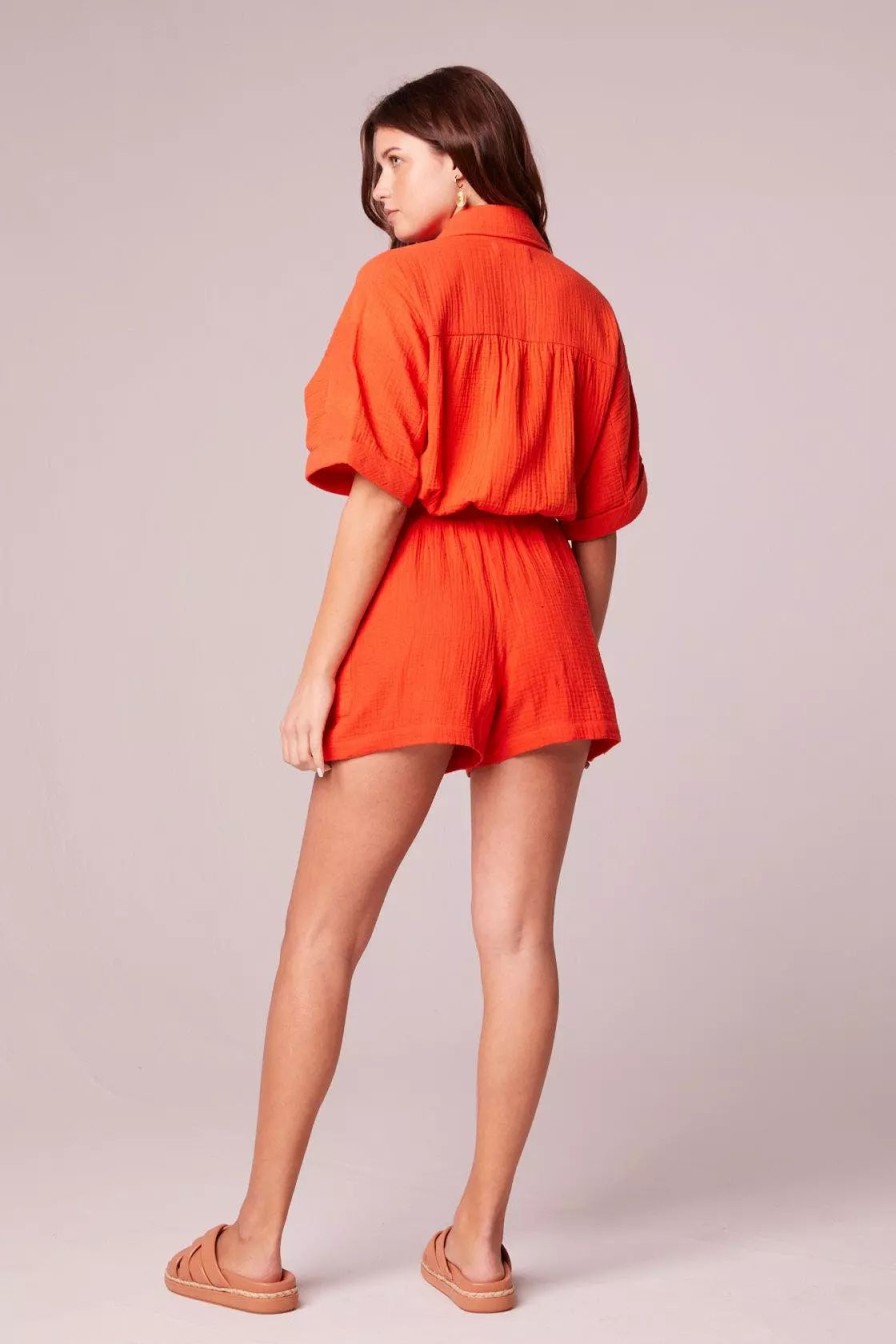 Bottoms * | B.O.G. Collective Dilia High Waisted Shorts Tangerine