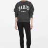 Sweatshirts & Sweaters * | Anine Bing Ramona Sweatshirt University Paris Washed Black