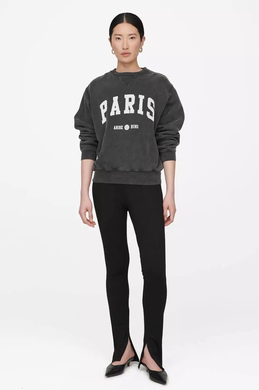 Sweatshirts & Sweaters * | Anine Bing Ramona Sweatshirt University Paris Washed Black