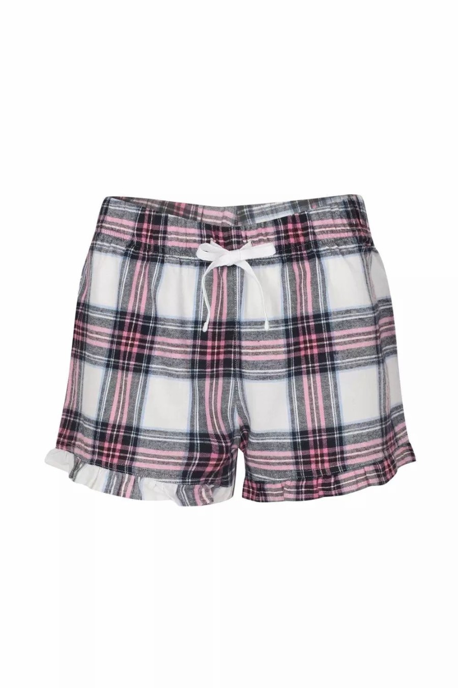 Bottoms * | Skinni Fit Fit Womens/Ladies Tartan Shorts ( ) White/Pink Check