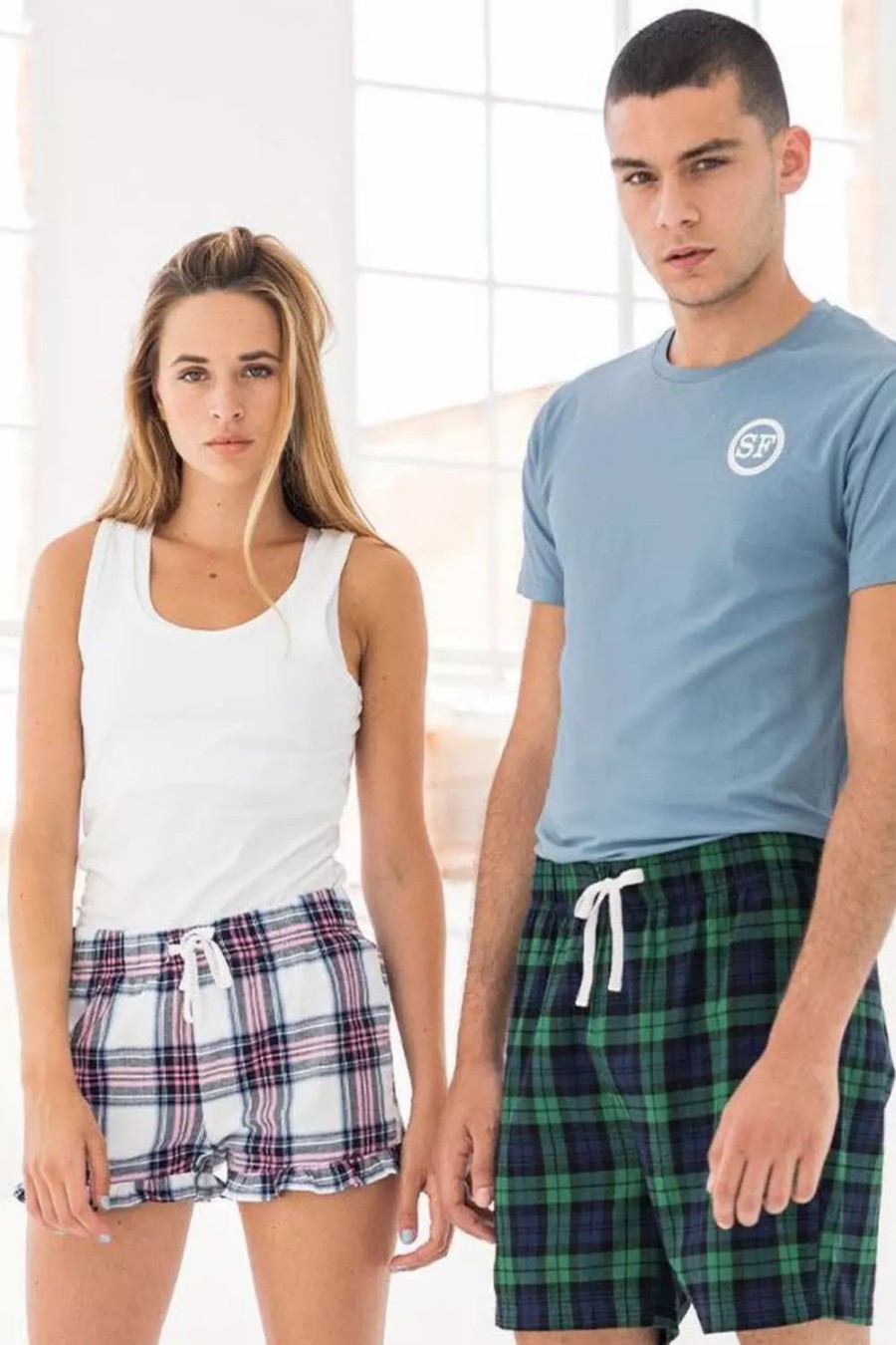 Bottoms * | Skinni Fit Fit Womens/Ladies Tartan Shorts ( ) White/Pink Check