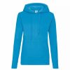 Sweatshirts & Sweaters * | Of The Loom Fruit Of The Loom Ladies Lady Fit Hooded Sweatshirt / Hoodie ( ) Azure Blue