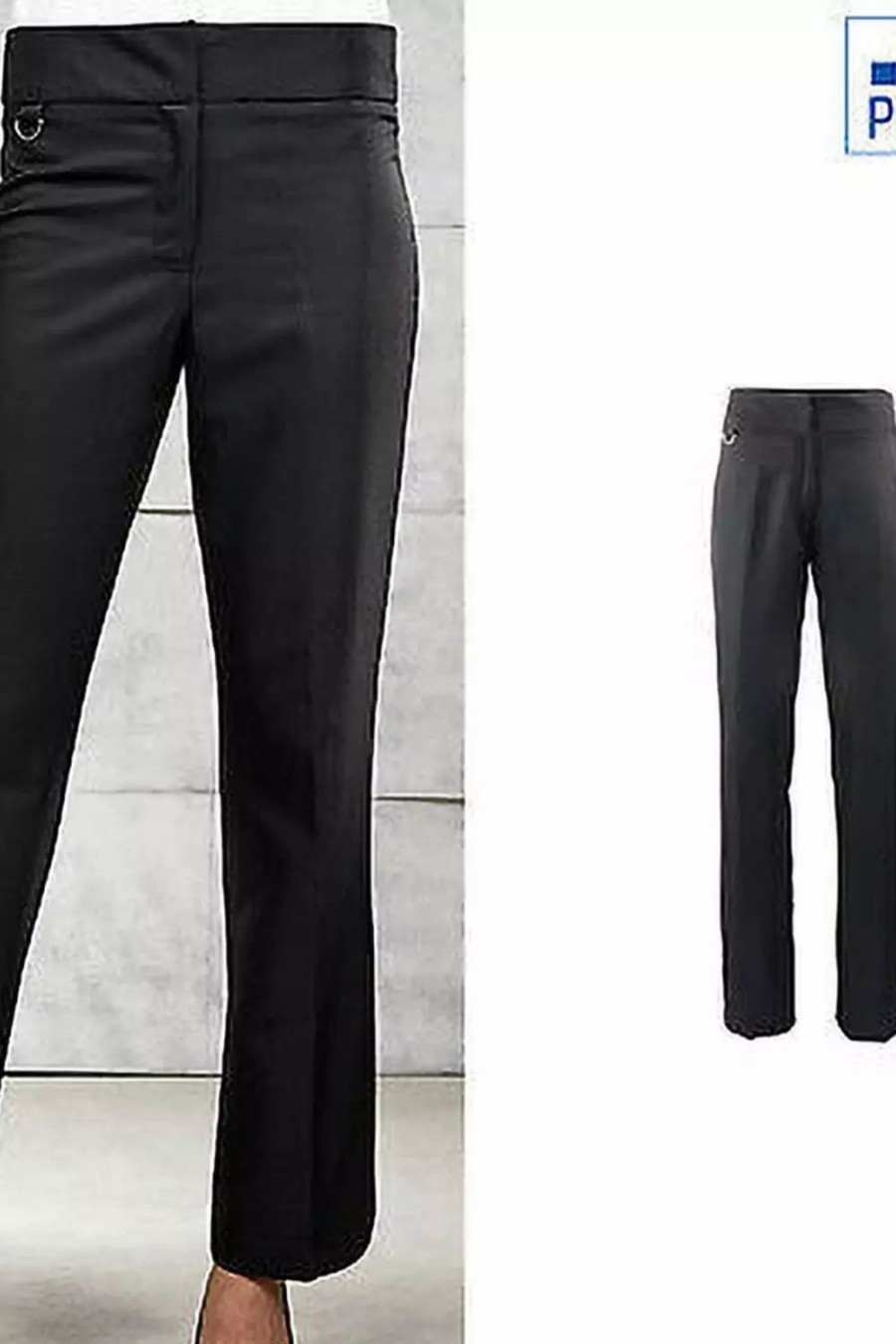 Bottoms * | Premier Premier Womens/Ladies Flat Front Hospitality / Catering / Bar / Trousers Black