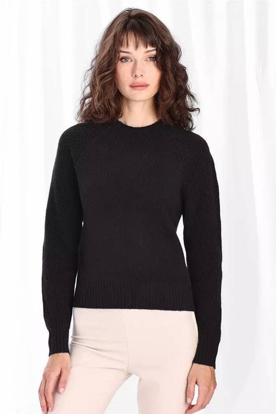 Sweatshirts & Sweaters * | Minnie Rose Cashmere Blend Cropped Crew Sweater