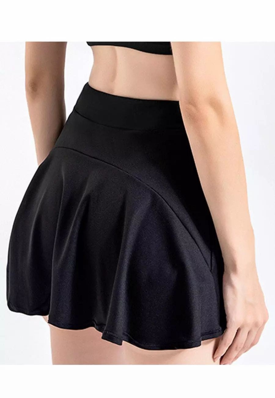 Skirts * | Anna-Kaci Mini Ruffled Flounce Lined Circle Tennis Skirt