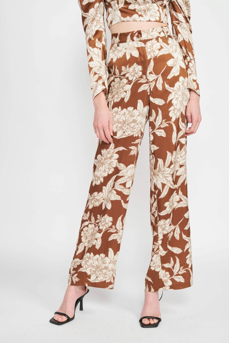 Bottoms * | En Saison Angelia Trousers Brown