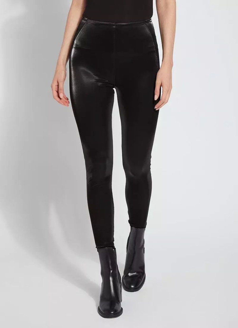 Bottoms * | Lysse Matilda Patent Foil Legging Black Mirror