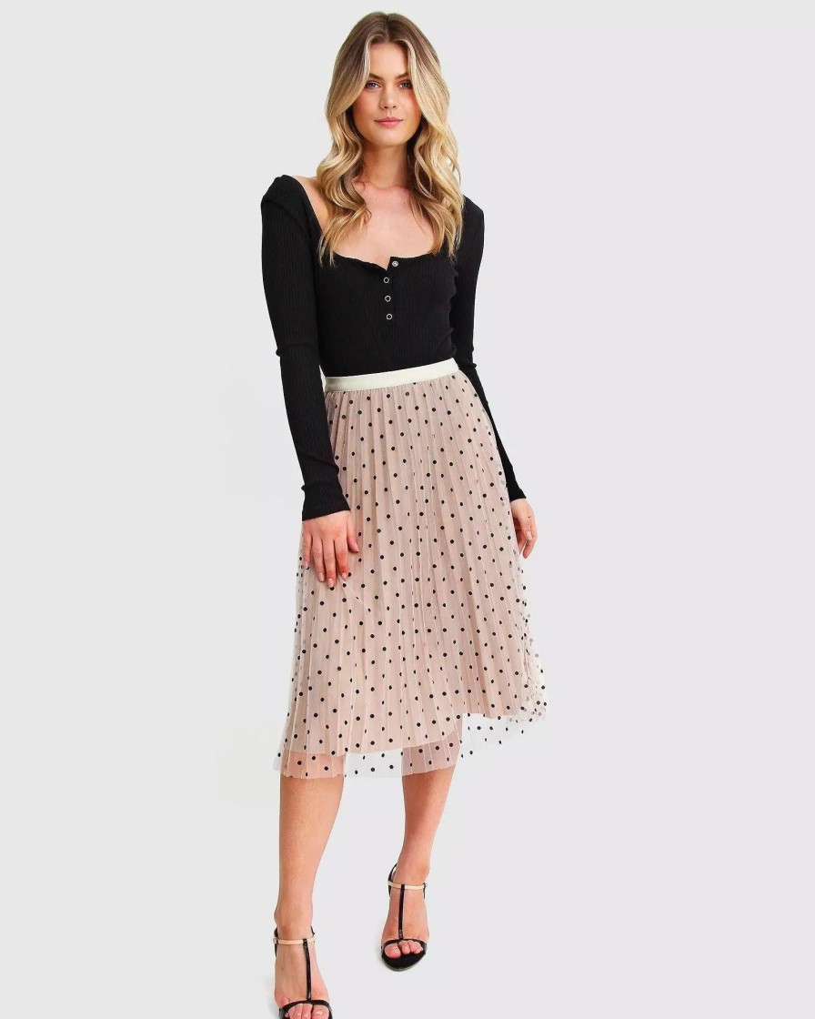 Skirts * | Belle & Bloom Mixed Feeling Reversible Skirt Beige